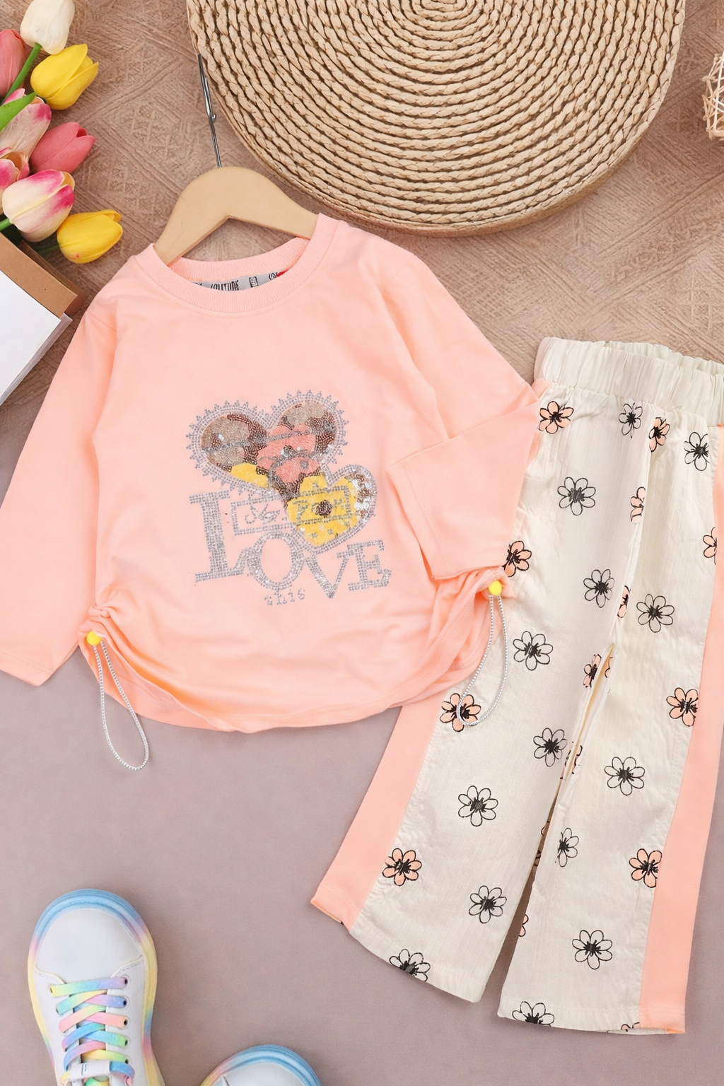 Love Baby Outfit Same Color Trouser and Shirt